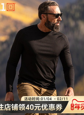 美国5.11户外男士长袖套头上衣 休闲通勤吸湿排汗舒适上衣40183