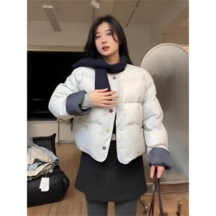 港风chic短款棉服外套女2025冬季新款韩系女主穿搭面包服棉衣夹克