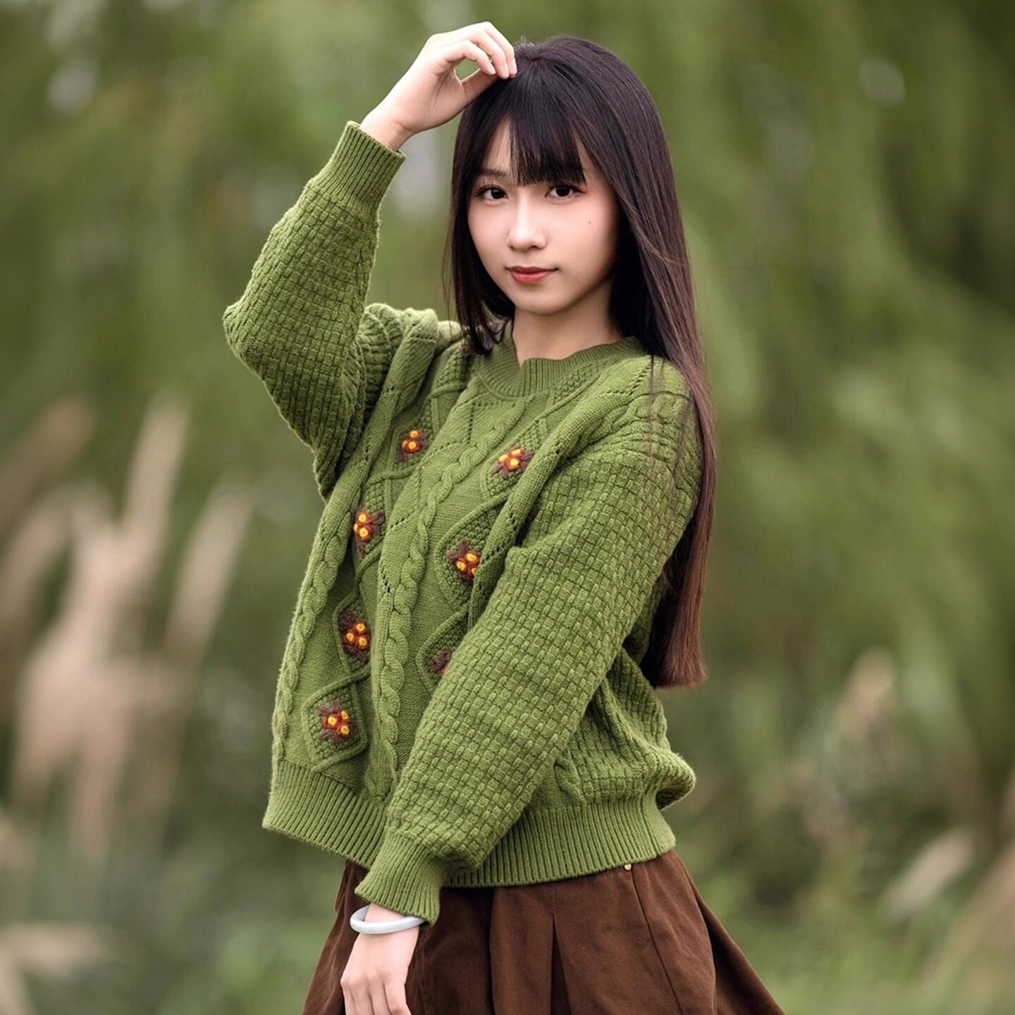 2026款冬搭配一整套装女穿搭复古绿色麻花毛衣蕾丝内搭短裙三件套,女装/女士精品,时尚套装,淘宝优惠券,粉丝福利购,淘宝优惠卷