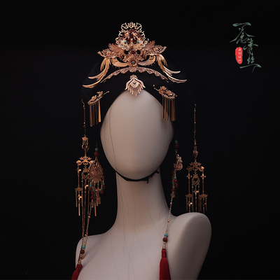 汉服顶冠流苏宿命感战国袍发饰