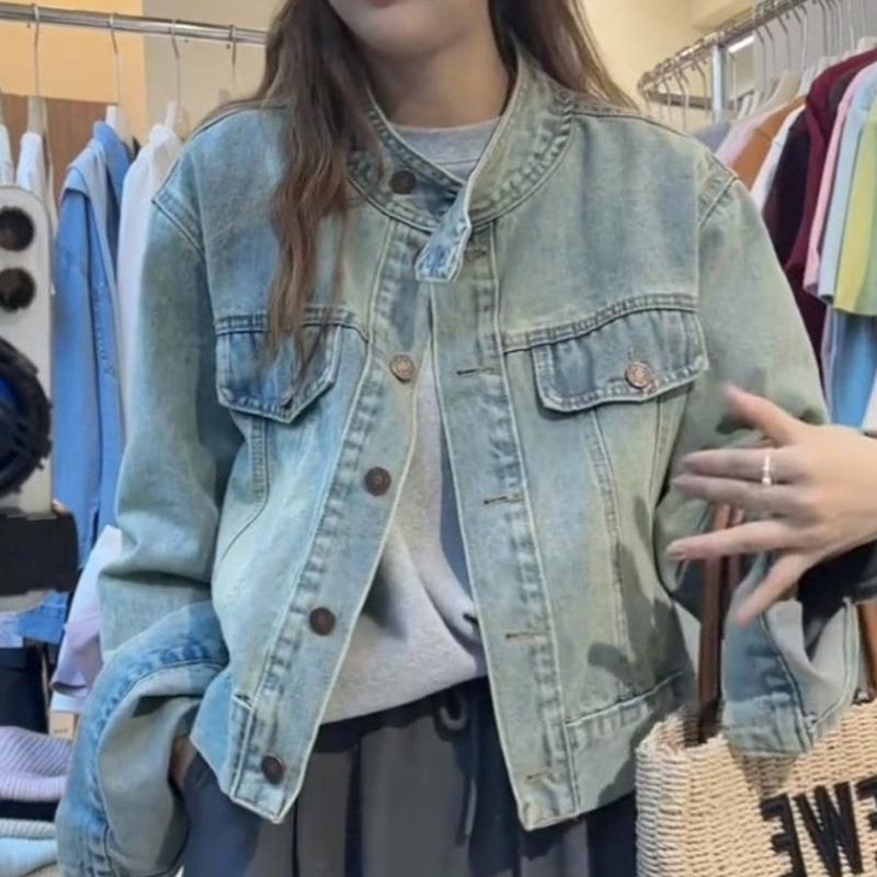 韩版小众设计感水洗牛仔外套女春季新款2025时尚休闲百搭短款上衣