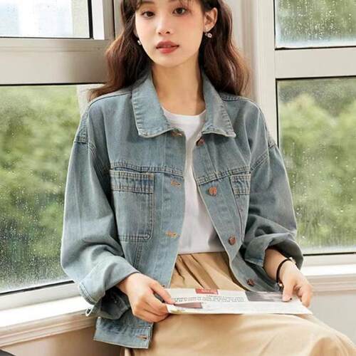 韩系复古高级感小个子牛仔外套女春季新款宽松百搭超好看气质上衣