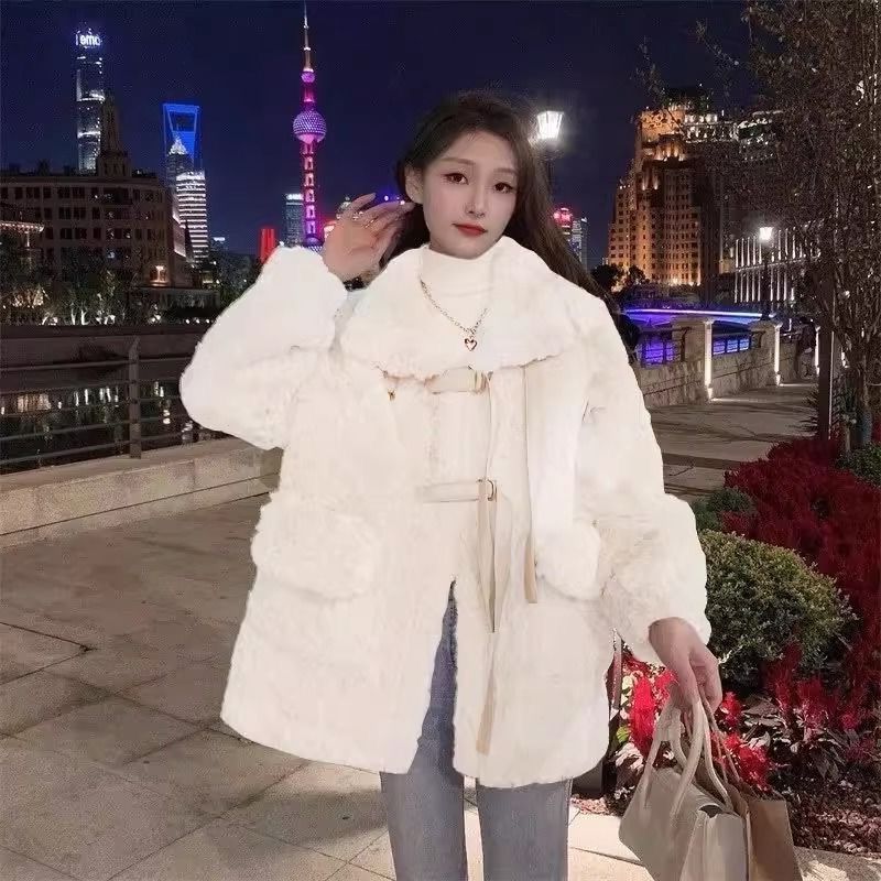 皮毛一体羊羔毛外套女202