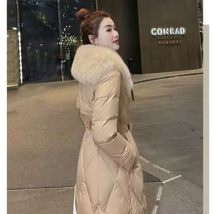 2024年新款大毛领羽绒服收腰显瘦中长款过膝收腰时尚洋气外套,女装/女士精品,羽绒服,淘宝优惠券,粉丝福利购,淘宝优惠卷