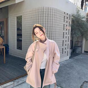 立领中长款2025韩系风衣外套春秋新款休闲设计英伦小个子大衣