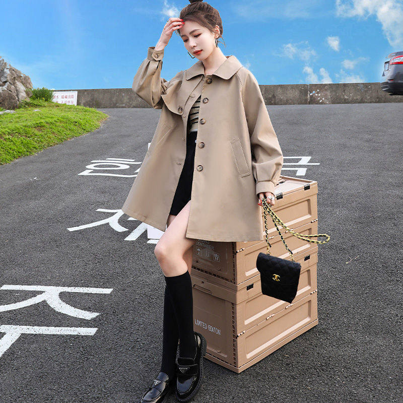 风衣女中长款春秋a字休闲图片