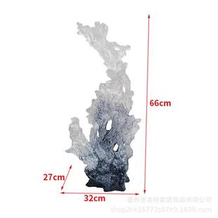 裝 現(xiàn)代創(chuàng)意抽象透明樹(shù)脂雕塑太湖石擺件酒店客廳玄關(guān)軟裝 飾工藝品