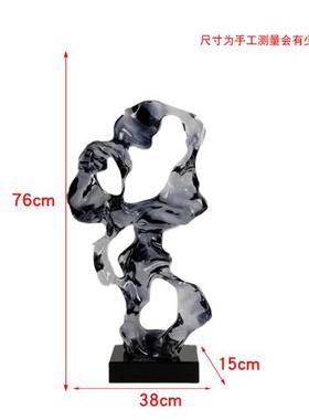 现代酒店大堂太湖石雕塑透明树脂桌面摆件创意装置艺术品抽象装饰