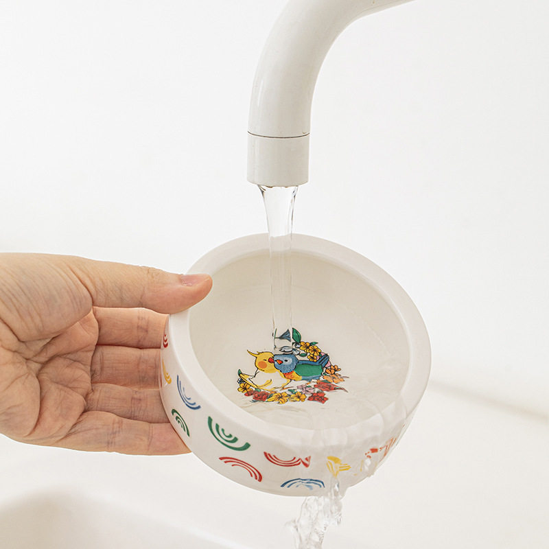 鹦鹉陶瓷食碗幼鸟学吃防溅防撒鸟食罐食盒玄凤防打翻鸟笼配件用品