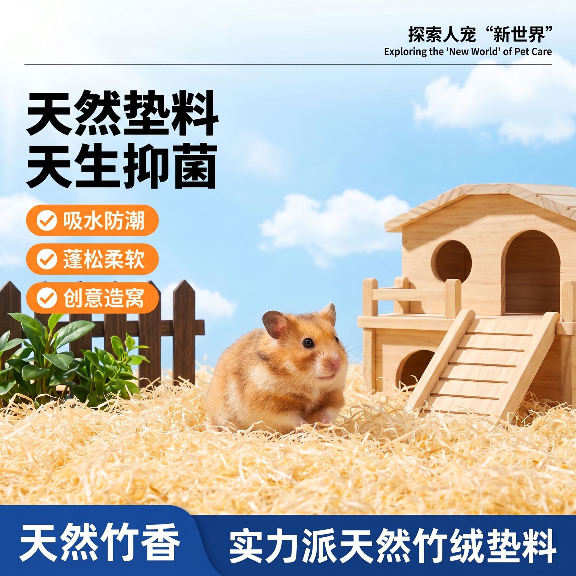 爆品仓鼠竹绒垫料金丝熊低尘蓬松柔软打洞造景木屑垫料用品大全