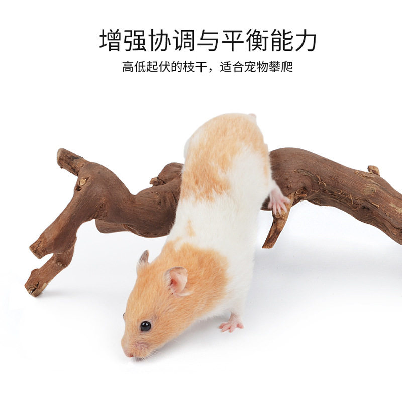 葡萄藤枝仓鼠笼子造景用品啃咬磨牙棒树根天然攀岩爬梯躲避玩具