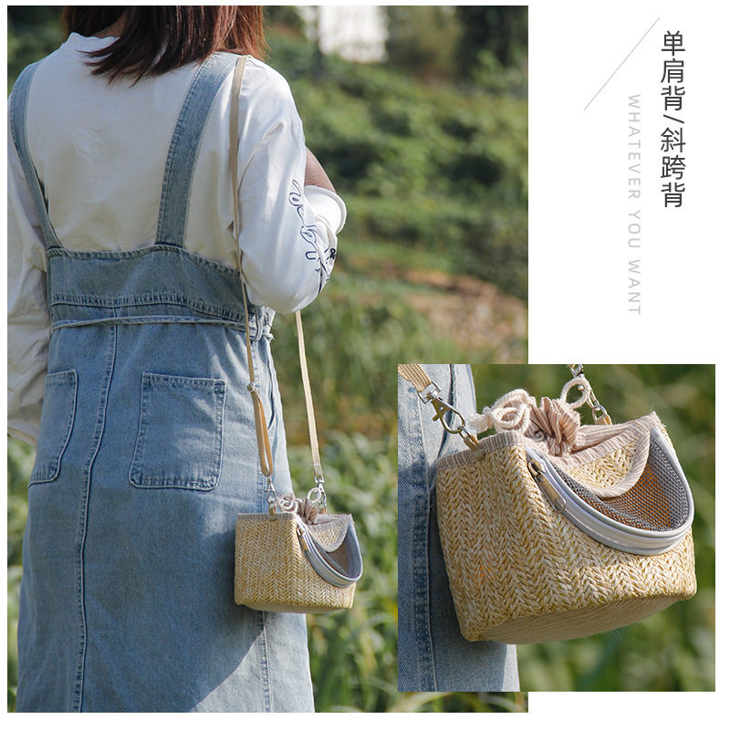 宠物用品鼯鼠宠物外出透气背包仓鼠圆筒挎包豚鼠保暖小型宠外带包