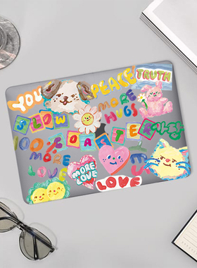 油画韩风联名笔记本保护套涂鸦定制适用苹果MacBook笔记本保护壳CASE原版个性Air13.3/13.6 Pro13/14/16寸M2