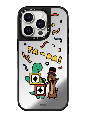 磁吸MagSafe马戏团JOGUMAN绿色恐龙腊肠狗适用iphone16pro手机壳15promax苹果14plus镜面13卡通17Air