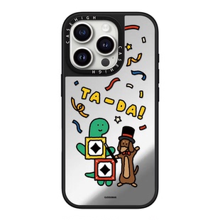 磁吸MagSafe马戏团JOGUMAN绿色恐龙腊肠狗适用iphone16pro手机壳15promax苹果14plus镜面13卡通17Air