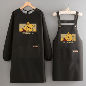 防水防油围裙长袖做饭厨房家用罩衣女围腰餐饮专用上班工作服定制