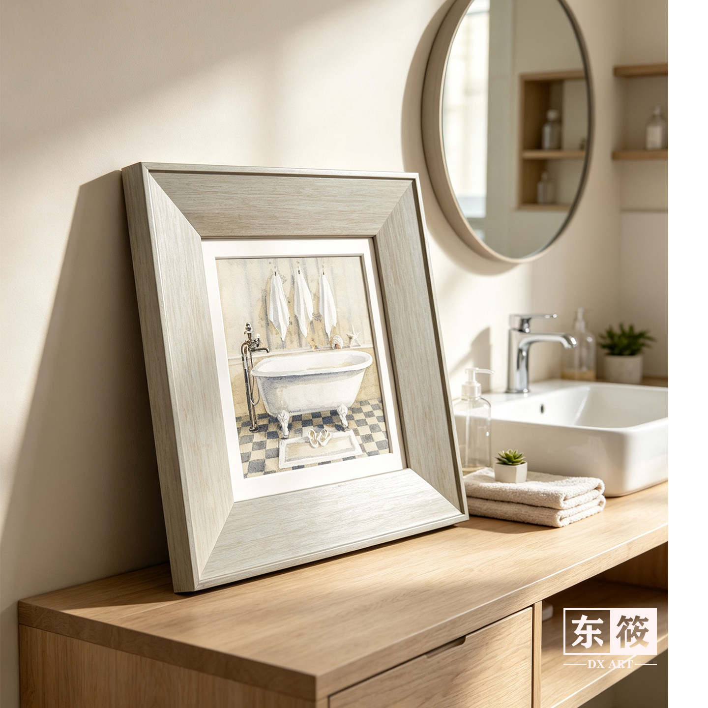 法式田园浴室氛围装饰画