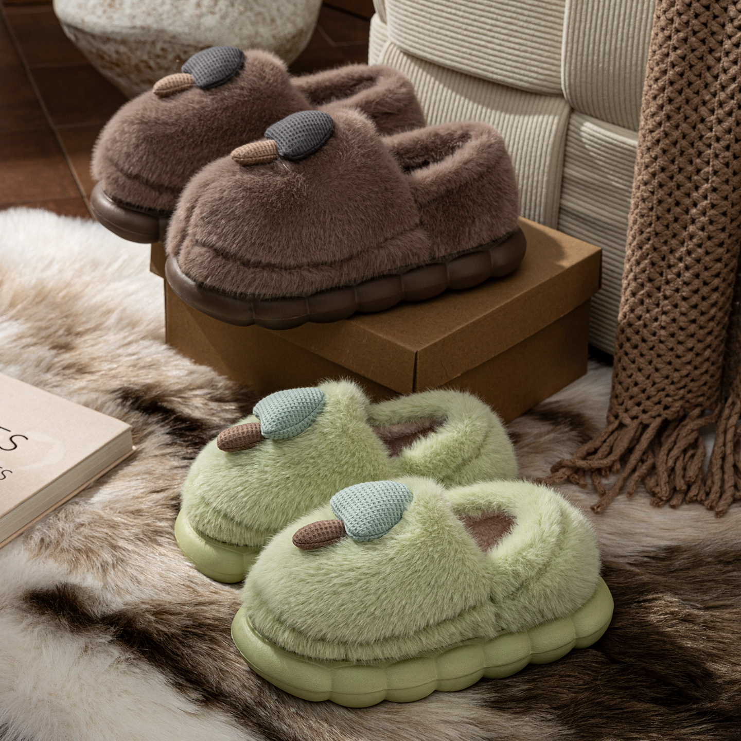 棉拖鞋女包跟2025新款外穿家用