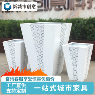 户外不锈钢花箱现代简约花盆商场售楼部创意多边形景观花箱定制