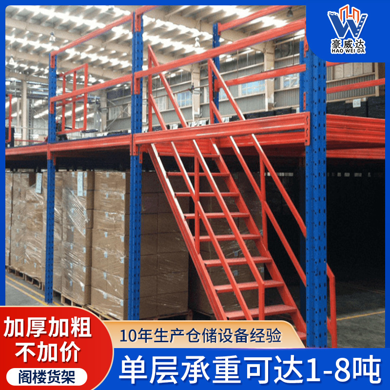 工字钢重型阁楼式平台仓储储物货架大型钢结构网格槽钢承重隔层