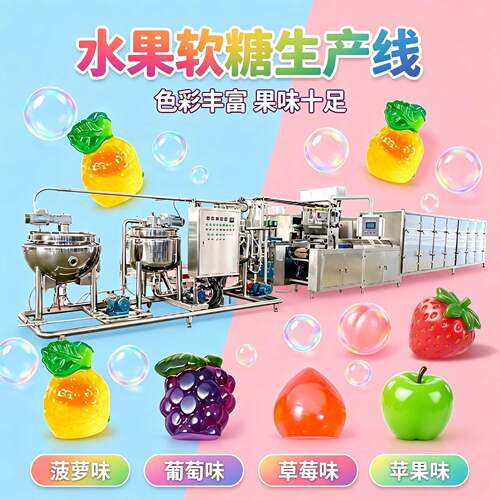 全自动爆浆软糖生产线设备果汁喜糖夹心味糖果食品加工机械源头厂