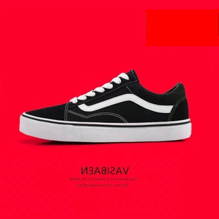 女鞋 万斯黑白色帆布鞋 学生情侣透气板鞋 款 潮男 wanshi官网低帮经典