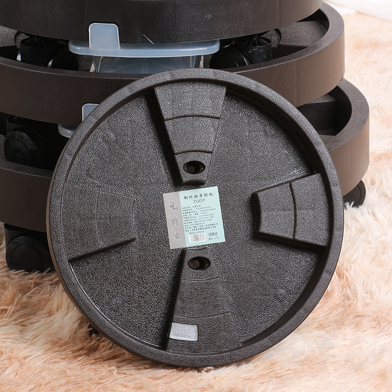 花博士圆形花盆托盘带轮水泥花盆移动托盘加厚树脂万向轮带接水盒