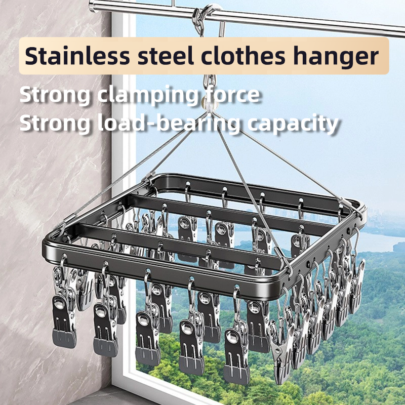 Stainless steel clothes drying rack, equipped with 26/30/36