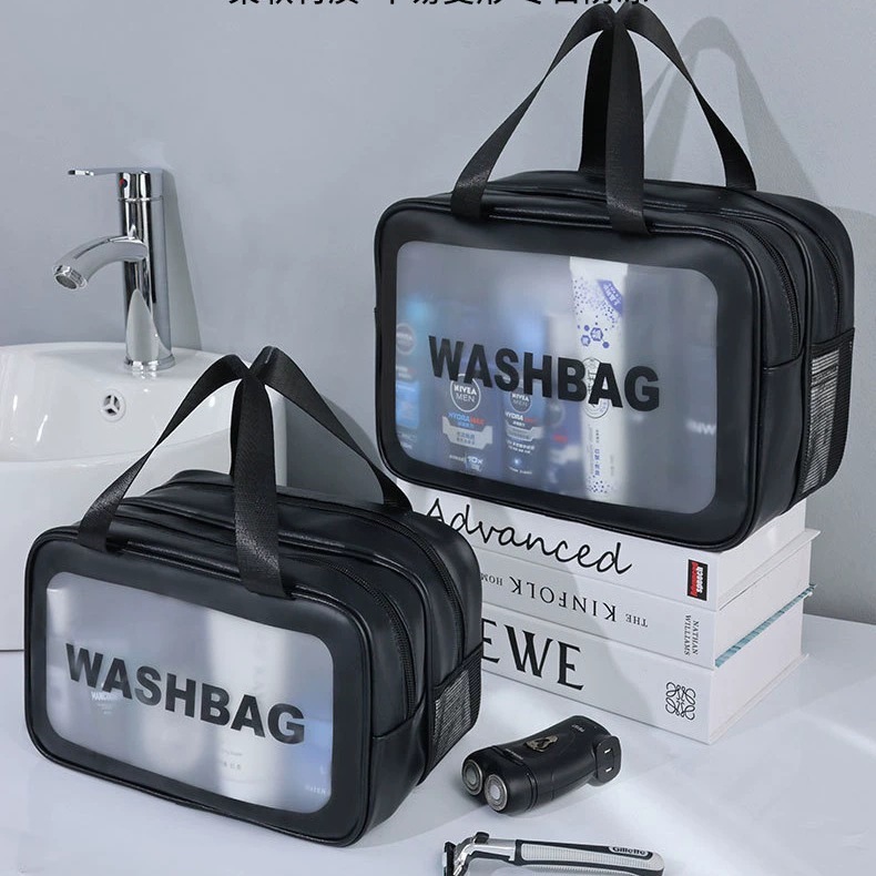 Toilet bag, dry and wet separation for travel backpack