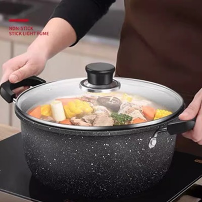 Durable Stone Frying Wok Pan Non-stick Ceramic Pot Induction