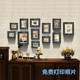 饰画挂墙美式 实木照片墙欧式 相框墙组合客厅免打孔装 做旧背景墙