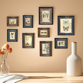 美式 饰画 照片墙轻奢实木复古可定制客厅餐厅楼梯组合相框背景墙装