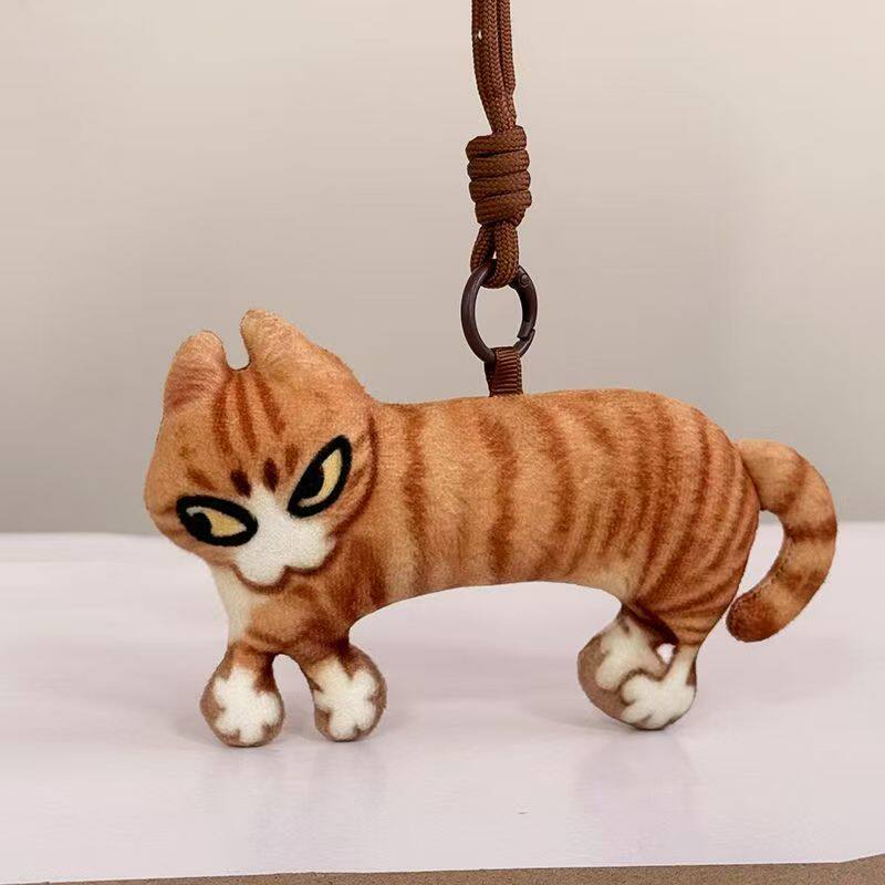 抽象老吴猫猫咪表情包毛绒包包钥匙挂件玩偶公仔抱枕趣味搞怪玩具