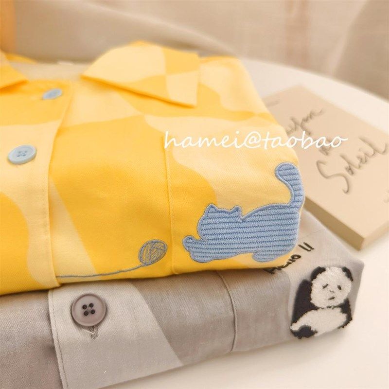 高品 A类梭织磨毛刺绣情侣睡衣纯棉秋冬季长袖睡衣秋家居服套装,女士内衣/男士内衣/家居服,睡衣/家居服套装,淘宝优惠券,粉丝福利购,淘宝优惠卷