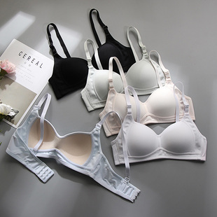 内衣夏季a超薄款文胸聚拢无钢圈大胸显小胸罩少女学生a杯调整型br