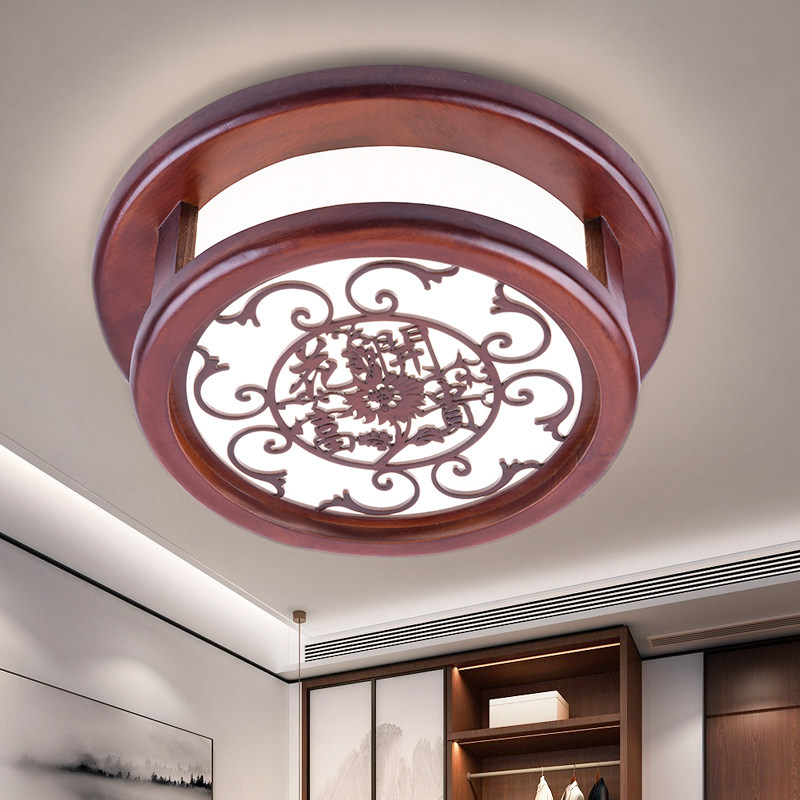 实木新中式吸顶灯led阳v台灯圆形仿古卧室走廊玄关木艺灯具灯饰,家装灯饰光源,厨卫/阳台/玄关/过道吸顶灯,淘宝优惠券,粉丝福利购,淘宝优惠卷