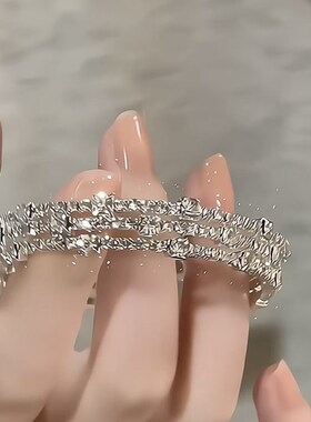 清冷月光~闪耀满钻手镯宴会辣妹富家千金蹦迪水钻手链小众高级感