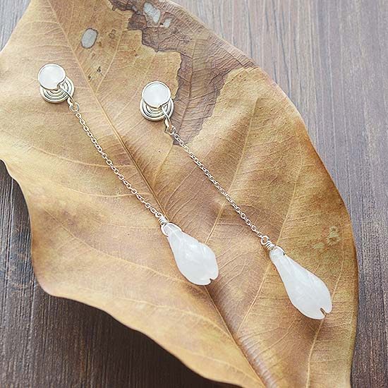 古风配汉服手工天然汉白玉纯银长款耳环耳坠 无耳洞Z蚊香盘耳夹,饰品/流行首饰/时尚饰品新,耳夹,淘宝优惠券,粉丝福利购,淘宝优惠卷