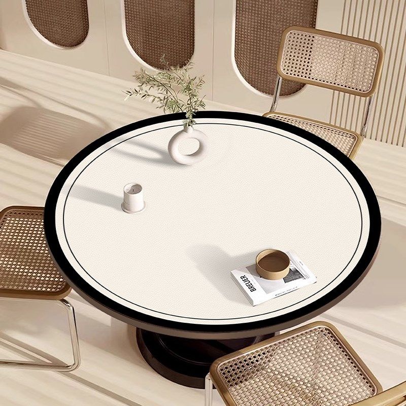 高级感防水防油防烫隔热圆形餐桌垫PVC皮革免洗桌布茶几书桌垫子,居家布艺,桌布,淘宝优惠券,粉丝福利购,淘宝优惠卷