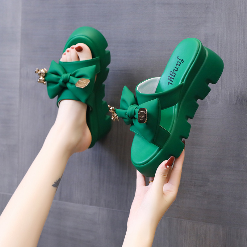 韩系百搭厚底凉拖鞋女外穿女鞋子2025年夏季新款时尚坡跟高跟凉鞋,女鞋,一字拖,淘宝优惠券,粉丝福利购,淘宝优惠卷