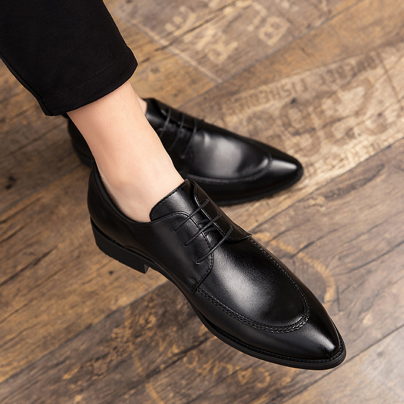 春季商务休闲尖头皮鞋男韩版英伦发型师增高男鞋潮流新郎结婚鞋子,流行男鞋,休闲皮鞋,淘宝优惠券,粉丝福利购,淘宝优惠卷