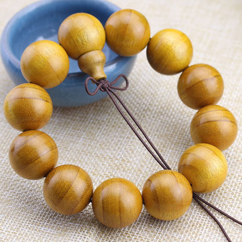 黄油老料四川金丝楠木手串2.0单圈108颗佛珠男女情侣手链自然清香