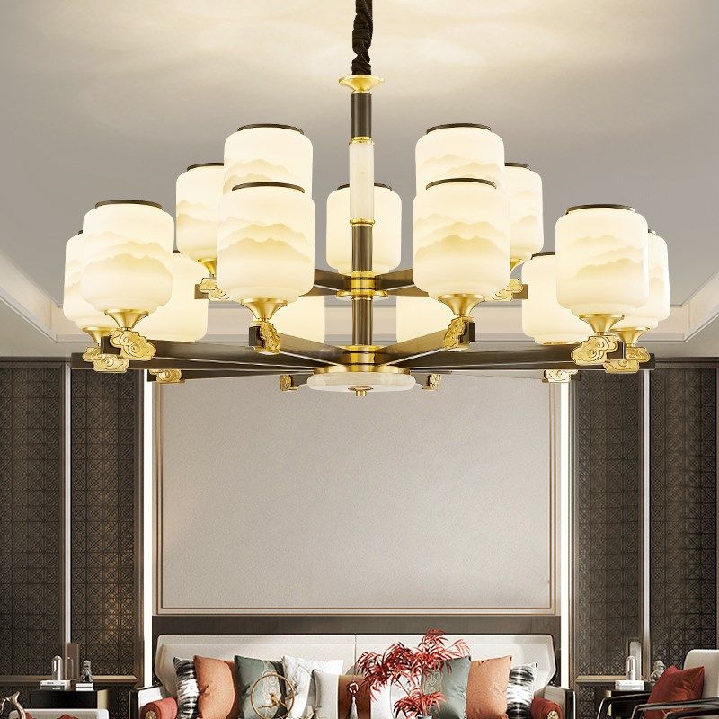 新中式全铜吊灯客厅灯p简约现代大气高档别墅大灯禅意中国风餐厅,家装灯饰光源,客厅吊灯,淘宝优惠券,粉丝福利购,淘宝优惠卷