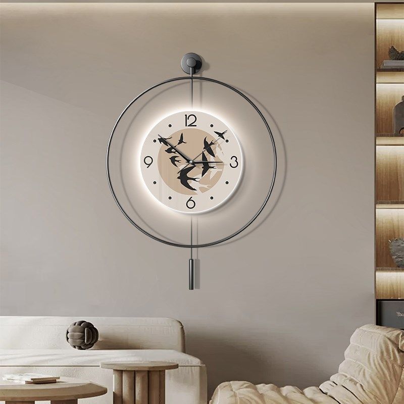 极简钟表a挂钟餐厅装饰画美式复古客H厅挂画高级感带灯静音时钟壁,家居饰品,挂钟,淘宝优惠券,粉丝福利购,淘宝优惠卷