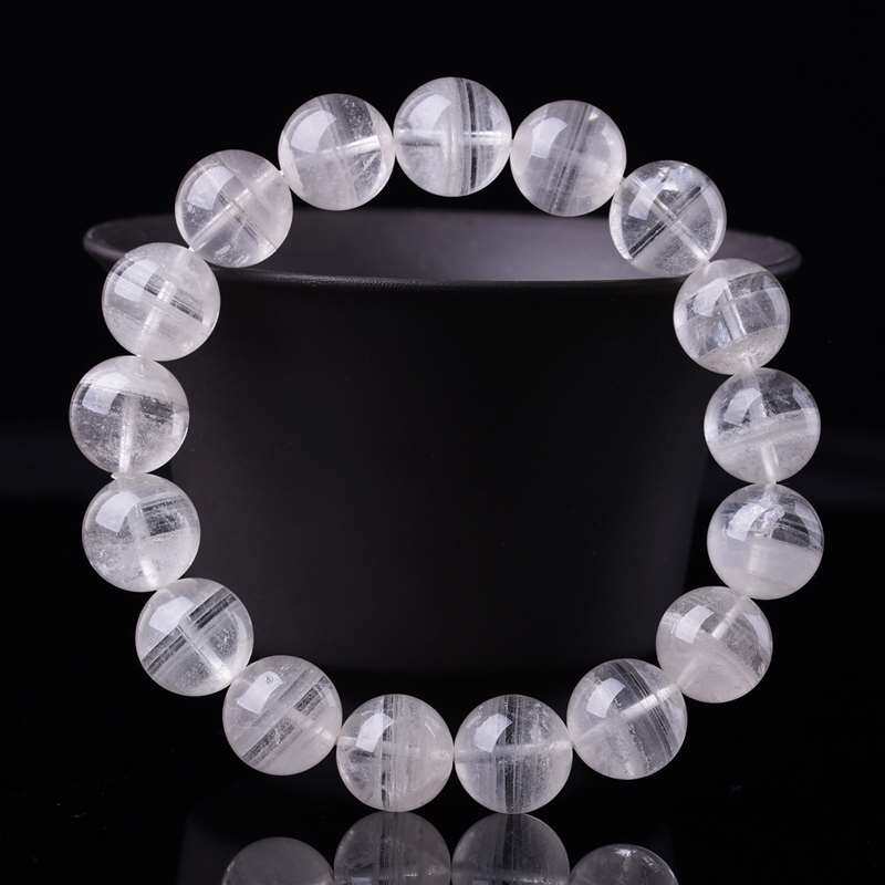 雁唐天然白幽灵手链女 水晶单圈手串白幽灵千层手串 简约时尚礼物