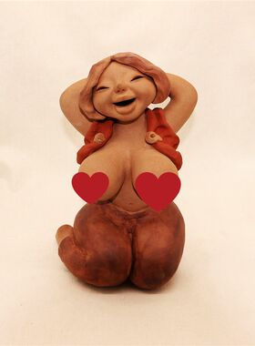 手工陶艺 陶瓷创意古陶摆件 z 大乳房女人陶艺 梳妆女妈妈礼物