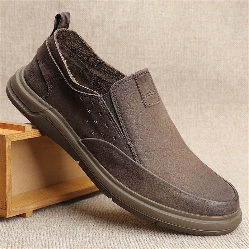 牛筋底头层牛皮男鞋夏季休闲男士皮鞋英伦透气真皮软底一脚蹬单鞋,流行男鞋,休闲皮鞋,淘宝优惠券,粉丝福利购,淘宝优惠卷