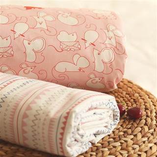 粉色卡通老鼠 可爱女生 斜纹纯棉定制宿舍单套件被套床单床笠枕套