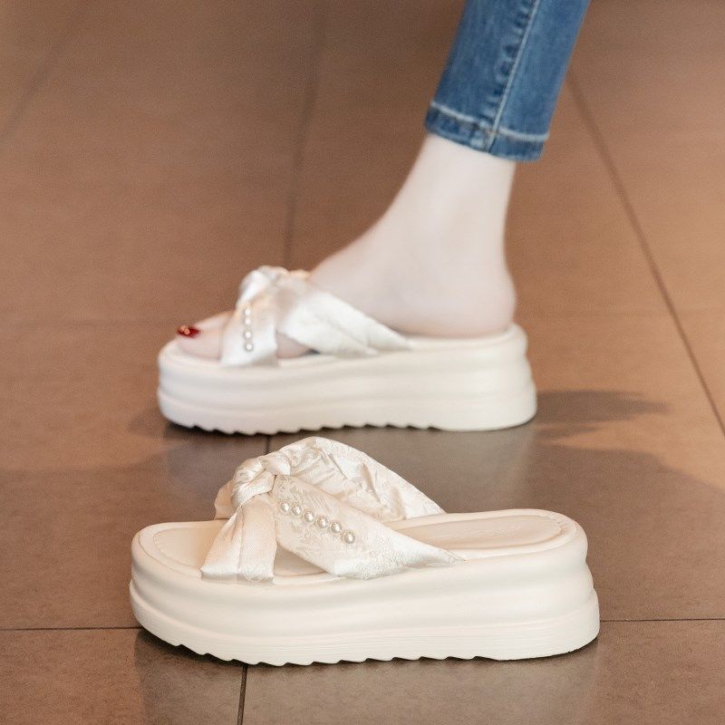 厚底凉拖鞋女2025夏季新款外穿配裙子增高防滑软底海边时尚沙滩鞋,女鞋,一字拖,淘宝优惠券,粉丝福利购,淘宝优惠卷