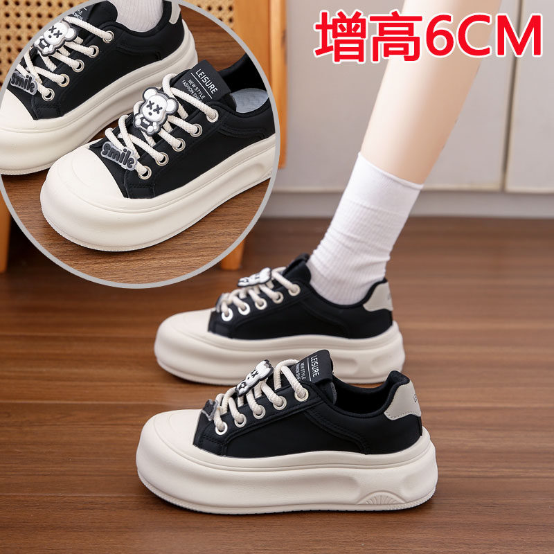 踩屎感3a4码内增高板鞋女早秋新款6CM厚底显脚小配裙子休闲小白鞋,女鞋,休闲板鞋,淘宝优惠券,粉丝福利购,淘宝优惠卷